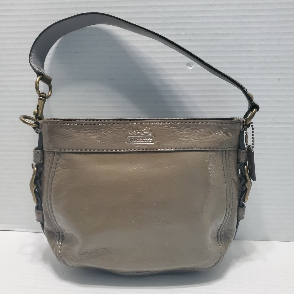 Coach Zoe Small Olive Green Patent Leather Hobo Bag Shoulder Purse 41869 Y2K